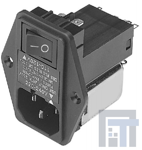 10SB3S Модули подачи электропитания переменного тока PEM EMI Filter 10A Screw N/A-Lug 1Fuse