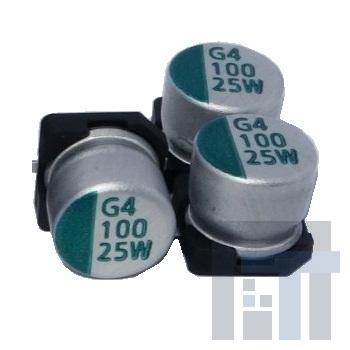 HBV101M1E0608-TR0 Алюминиевые конденсаторы с органическим полимером 100uF 25 Volts 20%