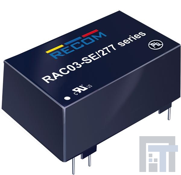 rac03-3.3ser-277 Модули питания переменного/постоянного тока 3W 85-305Vin 3.3Vout 900mA Round/ Wire