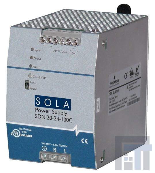 SDN20-24-100C Блок питания для DIN-рейки 480W 24V 20A