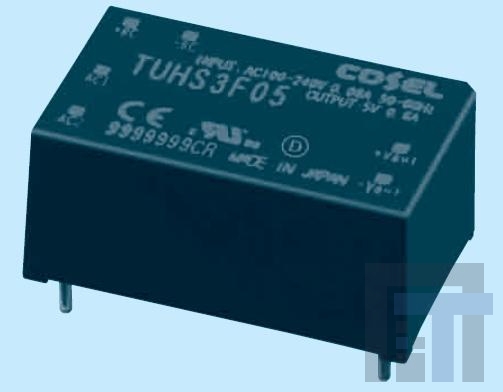 TUHS3F12 Модули питания переменного/постоянного тока 3W 5V 0.25A ENCAPSULATE - PCB TH