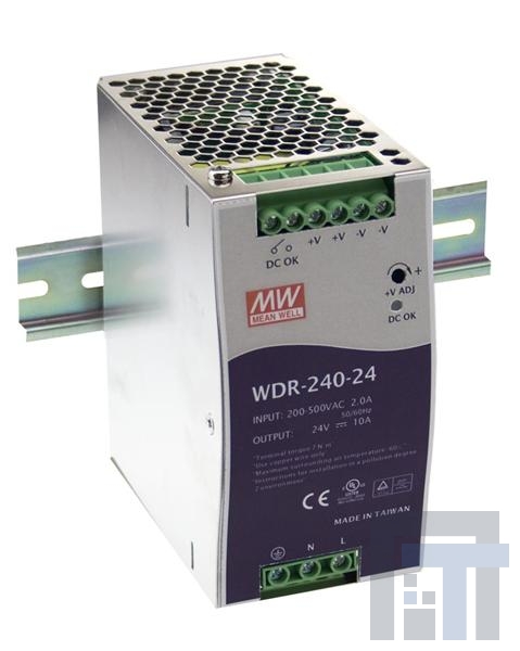 WDR-240-24 Блок питания для DIN-рейки 240W 24V 10A 180-550VAC
