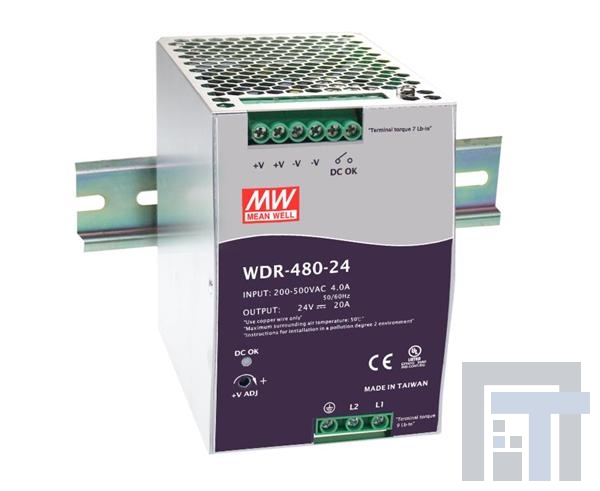 WDR-480-24 Блок питания для DIN-рейки 480W 24V 20A 180-550VACin