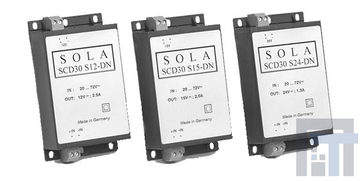 SCD30D15-DN Преобразователи постоянного тока в постоянный с изоляцией DC-DC +/-15V @ 0.8A