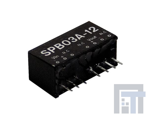 SPB03A-12 Преобразователи постоянного тока в постоянный с изоляцией 9-18Vin 12V/25-250mA 3W, EMI FILTER