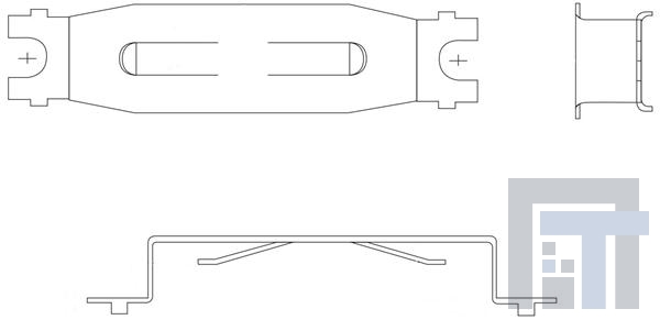 12BH203-GR Контакты, защелки, держатели и пружины для цилиндрических батарей CR2032 BATTERY CLIP