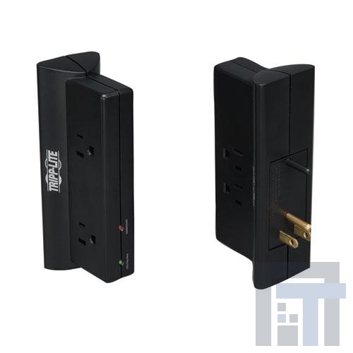 TLP4BK Сетевые удлинители  Tripp Lite Surge Protector Wallmount Direct Plug In 120V 4 Outlet 670 Joule