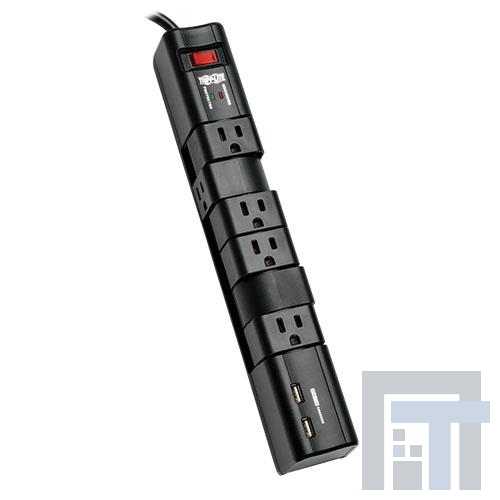 TLP608RUSBB Сетевые удлинители  Surge 6 Outlet 3.4A USB Charger Tablet