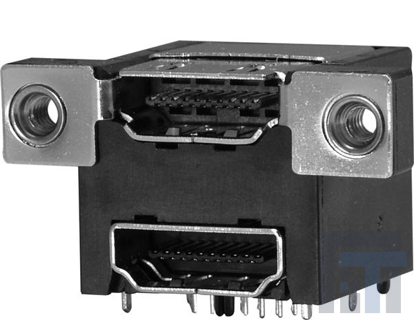 KDMI42X-FS2-WS-B15 Соединители HDMI, Displayport и DVI  Dual stack w/ shield uneven peg w/ spring