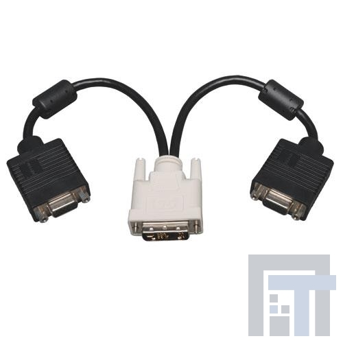 P120-001-2 Соединители HDMI, Displayport и DVI  Tripp Lite 1ft DVI to VGA Splitter Adapter DVI-A Analog M to 2x HD15F 1'