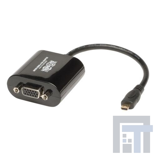 P131-06N-MICRO Соединители HDMI, Displayport и DVI  6 inch Micro HDMI to VGA Converter Adapter Plug & Play 1080p 6