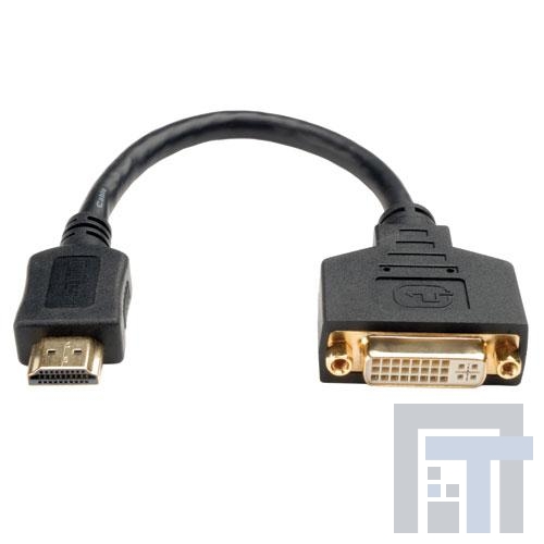 P132-08N Соединители HDMI, Displayport и DVI  8 Inch DVI-D Female to HDMI Male Gold Adapter DVI to HDTV 8