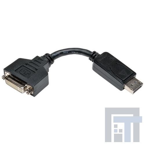 P134-000 Соединители HDMI, Displayport и DVI  Tripp Lite 6 Inch Displayport to DVI Adapter Displayport Male to DVI Female