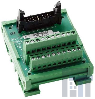DIN-20P-01 Интерфейсные модули клеммных колодок 20P HEADER TERM BRD w/ DIN RAIL