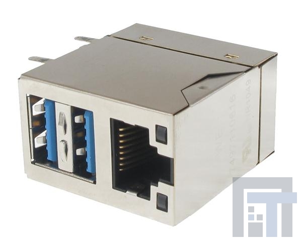 7497110616 Модульные соединители / соединители Ethernet WE-RJ45 Int XFMR THT 1x1 2xUSB3.0 TUp EMI