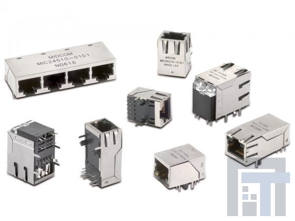 7499011002A Модульные соединители / соединители Ethernet WE-RJ45 Intgtd XFMR 1x1 THT Tab Down EMI