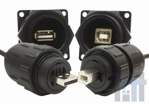 DCC-USBBB-180 USB-коннекторы SEALED USB B PLUG FI. TWST LOCK