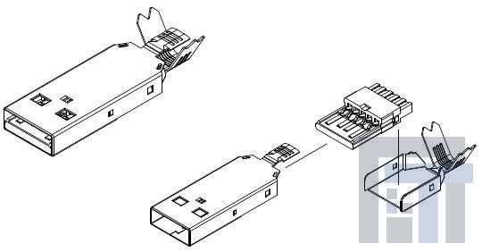 GSB317131HR USB-коннекторы USB 3.0 Type A Plug Cable Type Overmold