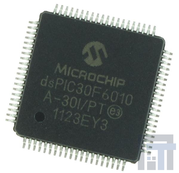 DSPIC30F6010A-30I-PT Процессоры и контроллеры цифровых сигналов (DSP, DSC) 30MIPS 144 KB