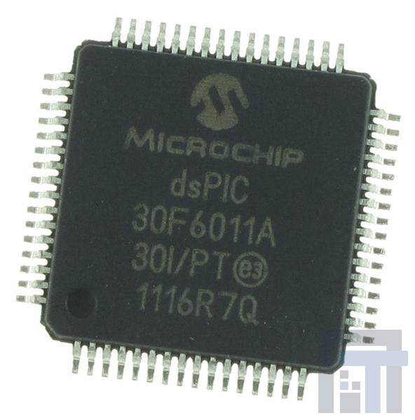 DSPIC30F6011A-30I-PT Процессоры и контроллеры цифровых сигналов (DSP, DSC) 30MIPS 132 KB