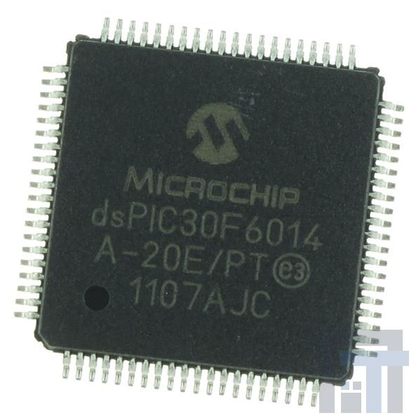 DSPIC30F6014A-20E-PT Процессоры и контроллеры цифровых сигналов (DSP, DSC) 20MIPS 144 KB