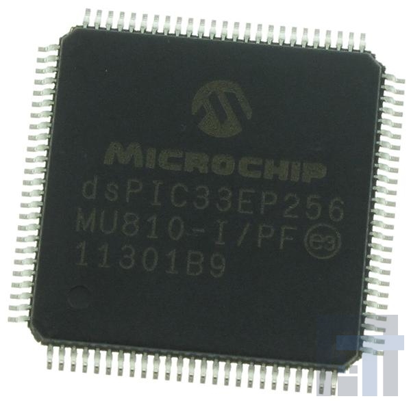 DSPIC33EP256MU810-I-PF Процессоры и контроллеры цифровых сигналов (DSP, DSC) 100P 256KB Flsh 28KB RAM 60MHz USB