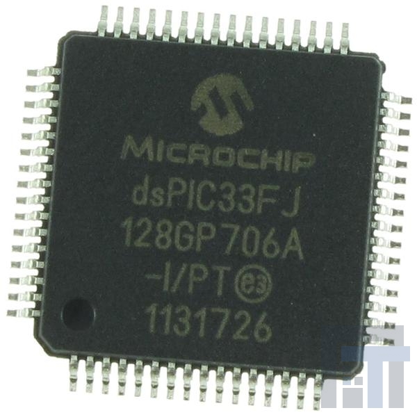 DSPIC33FJ128GP706A-I-PT Процессоры и контроллеры цифровых сигналов (DSP, DSC) 16Bit 40MIPS 128KB Flash