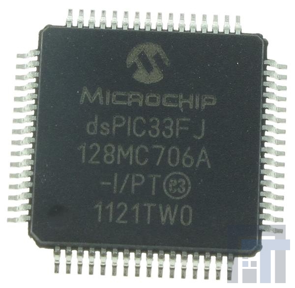 DSPIC33FJ128MC706A-I-PT Процессоры и контроллеры цифровых сигналов (DSP, DSC) 16Bit 40MIPS 128KB Flash