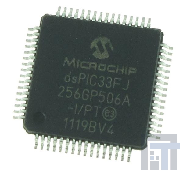 DSPIC33FJ256GP506A-I-PT Процессоры и контроллеры цифровых сигналов (DSP, DSC) 16Bit 40MIPS 256KB Flash