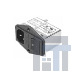 06AB2D Модули подачи электропитания переменного тока PEM EMI Filter 6A Snap/2Fuse/DP Switch