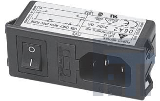 06AB2S Модули подачи электропитания переменного тока Single 250V 6A IEC Snap-in N/A-LUG