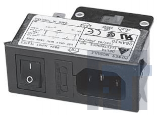 06AN3D Модули подачи электропитания переменного тока Single 250V 6A IEC Snap-in N/A-LUG