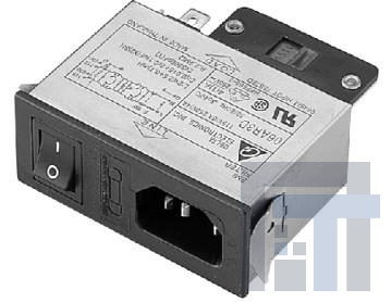 06AR3 Модули подачи электропитания переменного тока Single 250V 6A IEC Snap-in N/A-LUG