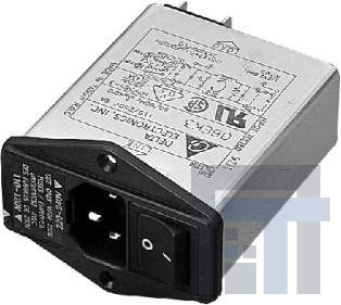10EK3S Модули подачи электропитания переменного тока PEM EMI Filter 10A Screw N/A-Lug 1Fuse