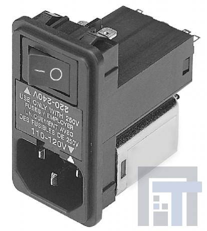 10NB3S Модули подачи электропитания переменного тока Single 250V 10A IEC Snap-in N/A-LUG