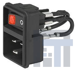 EC11.0021.301 Модули подачи электропитания переменного тока Snap-in Power Entry red illum w/filter