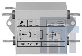 B84111AA10 Фильтры цепи питания 1A 115/250V 2-LINE