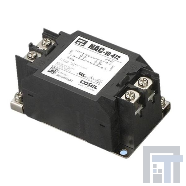 NAC-10-102-DXE Фильтры цепи питания AC 1-250 / DC250 10A 0.13mA/ 0.25mA max