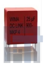 DCP4I052507GD2KYSD Пленочные конденсаторы 25uF 600V 10% 2 LD 20x39.5x41.5 PCM37.5