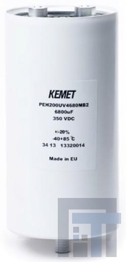 PEH200UV4680MB2 Алюминиевые электролитические конденсаторы с резьбовыми клеммами 6800uF 350VDC 20% 75 X 145mm