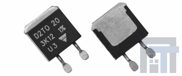 D2TO020CR1000FTE3 Толстопленочные резисторы – для поверхностного монтажа 20W 0.1ohm 1%