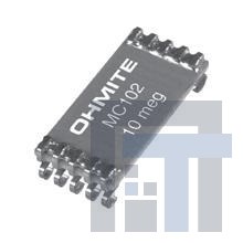 MC102521506JE Толстопленочные резисторы – для поверхностного монтажа 150 Mohms 5% Tol.
