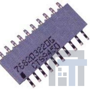 768161222GP Резисторные сборки и массивы 2.2k Ohm 16 pin 2% Bussed