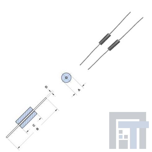 2761005111 Ферритовые фильтры для кабелей 61 Bead on Lead 3.25X60.50X5.75mm