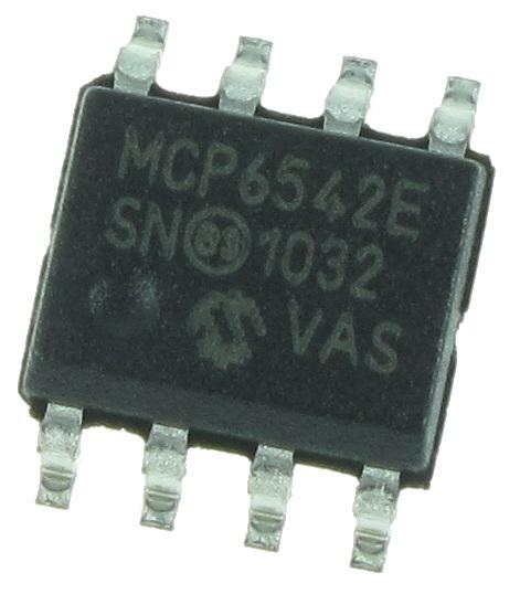 MCP6542-E-SN Аналоговые компараторы Dual 1.6V Push/ Pull Comp
