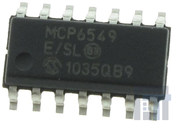 MCP6549-E-SL Аналоговые компараторы Quad 1.6V Open Drain Comp