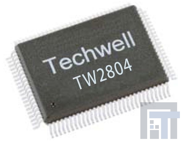 TW2802-FA ИС для обработки видеосигналов 4 IN 1 NTSC/ PAL VID DECODER-SECURITY AP