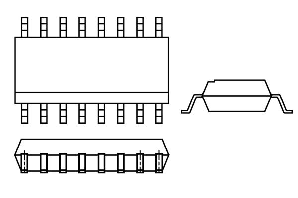 PS2805-4-F3-A Транзисторные выходные оптопары Hi-Iso AC Input 4-Ch