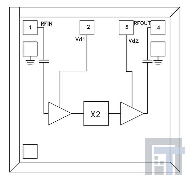 HMC448 РЧ-усилитель x2 Active mult Chip  19 - 25 GHz Fout