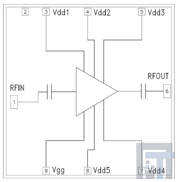 HMC591 РЧ-усилитель 2 Watt pow amp Chip  6 - 10 GHz